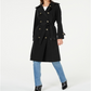 London Fog Women's Belted Double Breasted Water Resistant Trench Coat Black Size Medium