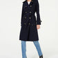 London Fog Women's Belted Double Breasted Water Resistant Trench Coat Black Size Large