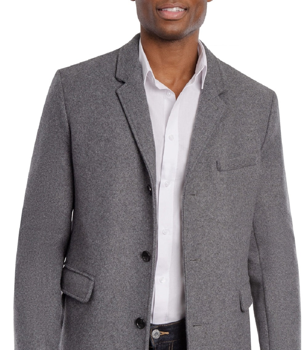 Michael Kors Men's Ghent Slim Fit Overcoat Gray Size 42