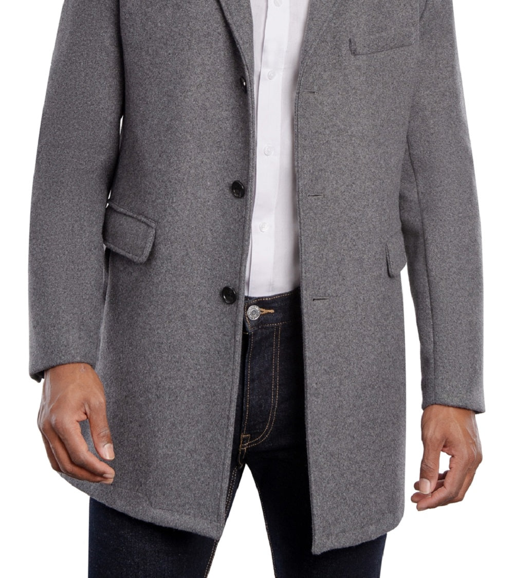 Michael Kors Men's Ghent Slim Fit Overcoat Gray Size 42
