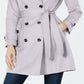 London Fog Women's Belted Double Breasted Trench Coat Purple Size X-Small