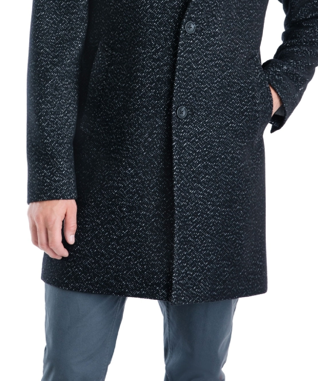 Michael Kors Men's Pike Classic Fit Top Coat Black Size 44