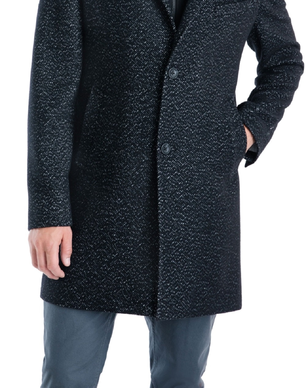 Michael Kors Men's Pike Classic Fit Top Coat Black Size 44