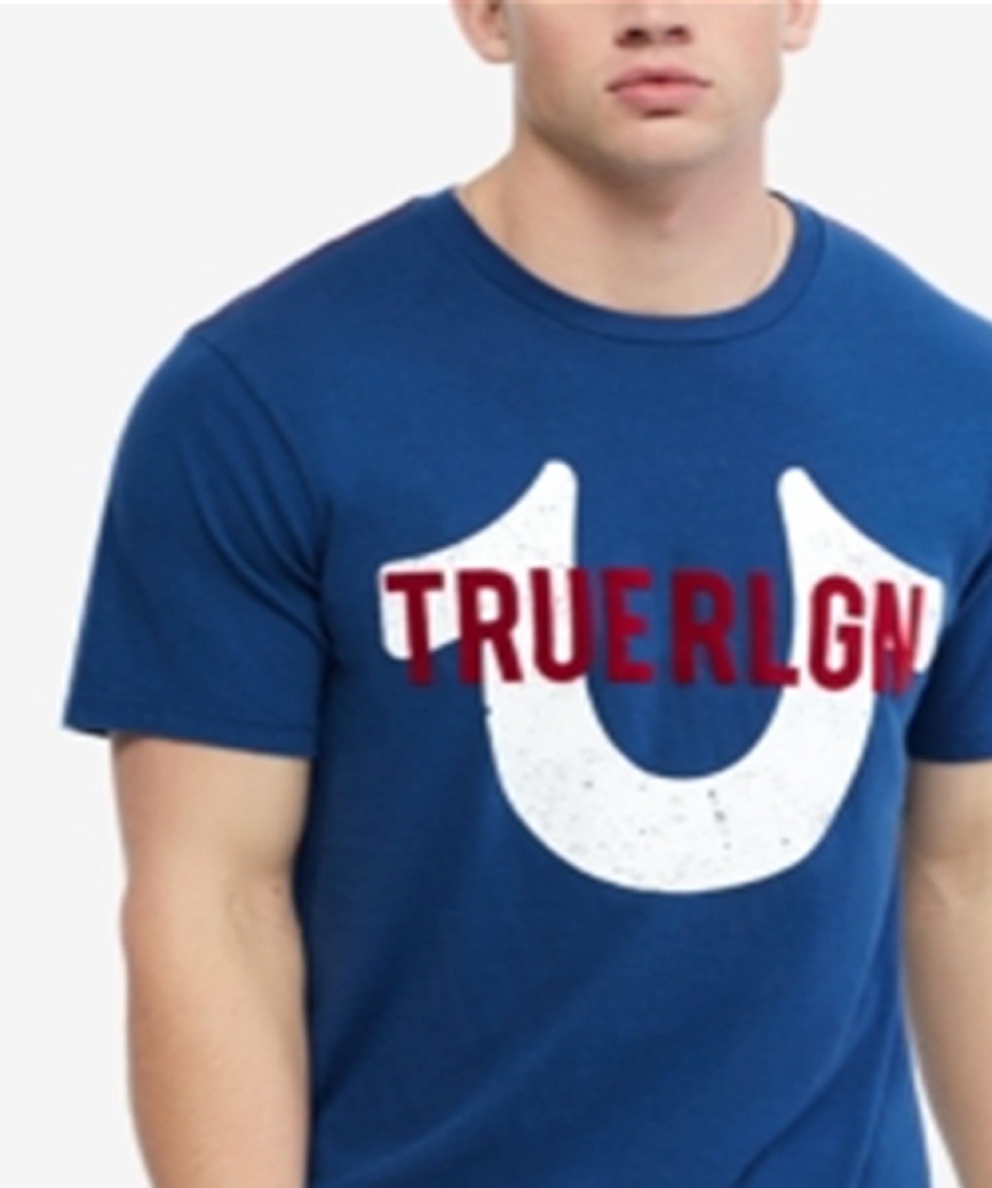 True Religion पुरुषों की लोगो मेनिया टी-शर्ट नीला बड़ा साइज़