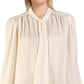 Ralph Lauren Women's Tie Neck Dressy Button Down Top Brown Size Medium