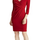 Ralph Lauren Women's Long Sleeve Above The Knee Sheath Dress Red Size 14Petite