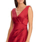 Ralph Lauren Women's Sleeveless V Neck Knee Length Fit Flare Evening Dress Red Size 14
