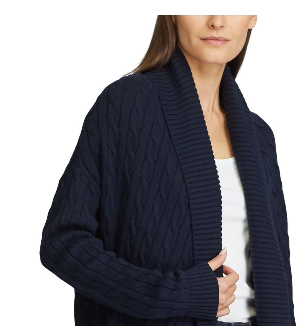 Ralph Lauren Women's Long Sleeve Open Cardigan Sweater Blue Size 34X16