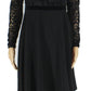 Ralph Lauren Women's a Line Velvet Lace Dress Black Size 2 Petite