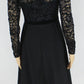 Ralph Lauren Women's a Line Velvet Lace Dress Black Size 2 Petite