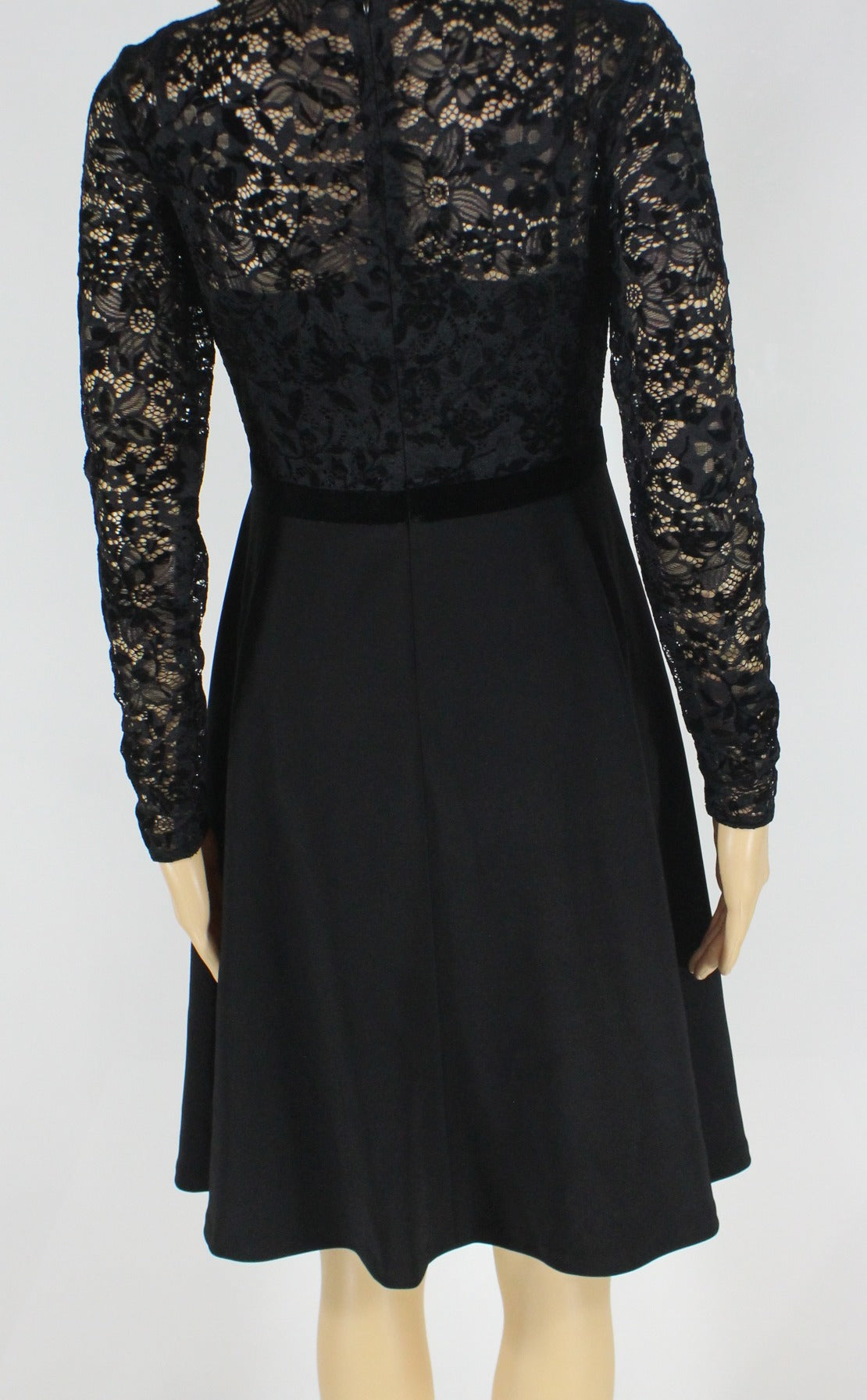 Ralph Lauren Women's a Line Velvet Lace Dress Black Size 2 Petite