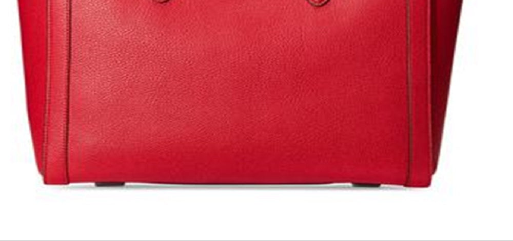 Ralph Lauren Women's Pebbled Leather Tote Red Size Regular