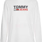 Tommy Hilfiger Men's Long Sleeve Corporate Logo TShirt White Size Medium