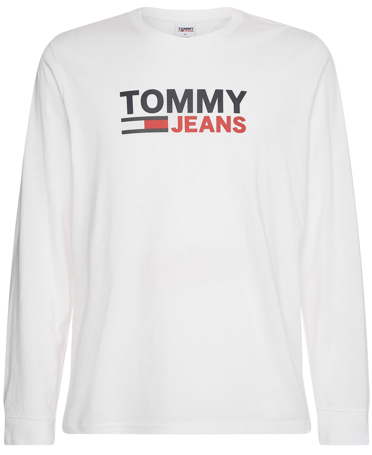 Tommy Hilfiger Men's Long Sleeve Corporate Logo TShirt White Size Medium