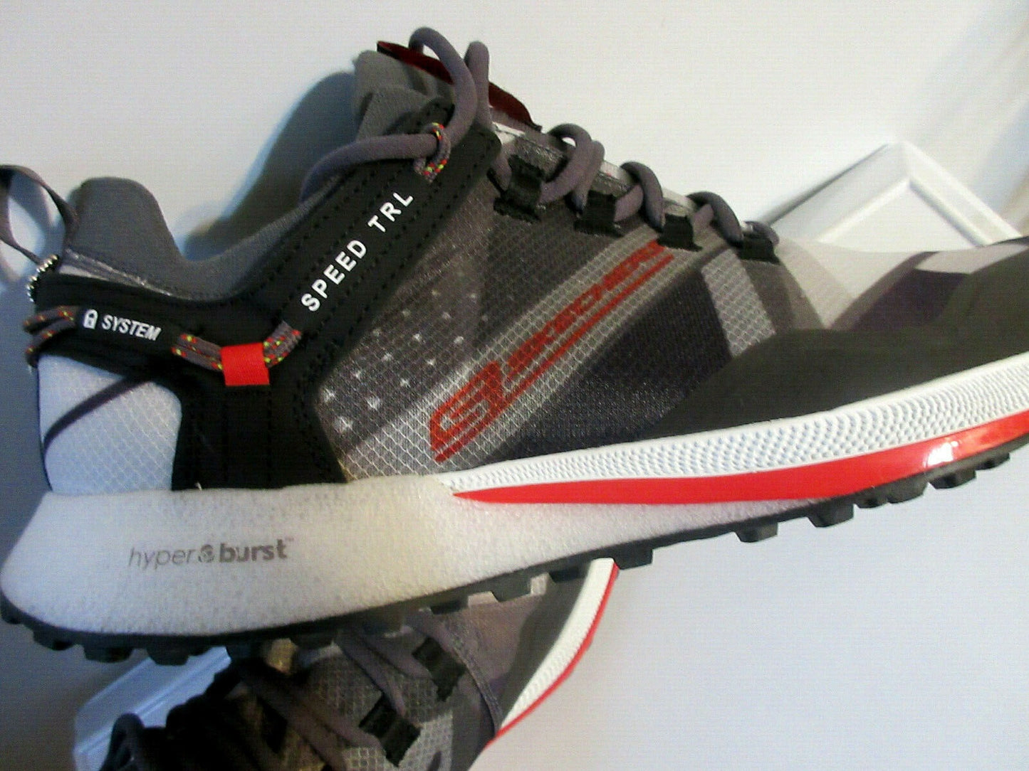 Skechers Men's Go Run Speed Trail Running Shoes Charcoal/Red
