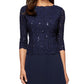 Alex Evenings Women's Sequin Lace & Chiffon Gown Blue Size 12