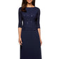 Alex Evenings Women's Sequin Lace & Chiffon Gown Blue Size 18