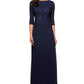 Alex Evenings Women's Sequin Lace & Chiffon Gown Blue Size 18