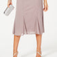 Alex Evenings Women's Sleeveless Square Neck MIDI Evening Dress Gray Size 10 Petite