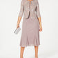 Alex Evenings Women's Sleeveless Square Neck MIDI Evening Dress Gray Size 10 Petite