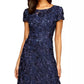 Alex Evenings Women's Embellished Lace A Line Gown Blue Size 12