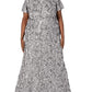 Alex Evenings Women's Embellished Lace A Line Gown Gray Size 16