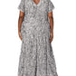 Alex Evenings Women's Embellished Lace A Line Gown Gray Size 16