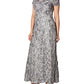 Alex Evenings Women's Embellished Lace A Line Gown Gray Size 16