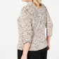 Alex Evenings Women's Foiled Print Twinset Beige Size 2X