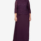 Alex Evenings Women's Mock Two Piece A Line Gown Purple Size 18W