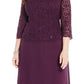 Alex Evenings Women's Mock Two Piece A Line Gown Purple Size 18W