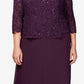 Alex Evenings Women's Mock Two Piece A Line Gown Purple Size 22W