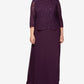 Alex Evenings Women's Mock Two Piece A Line Gown Purple Size 22W