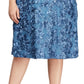 Alex Evenings Women's Lace Sequined V Back Floral Cap Sleeve Scoop Neck Below Dress Blue Size Petite Small