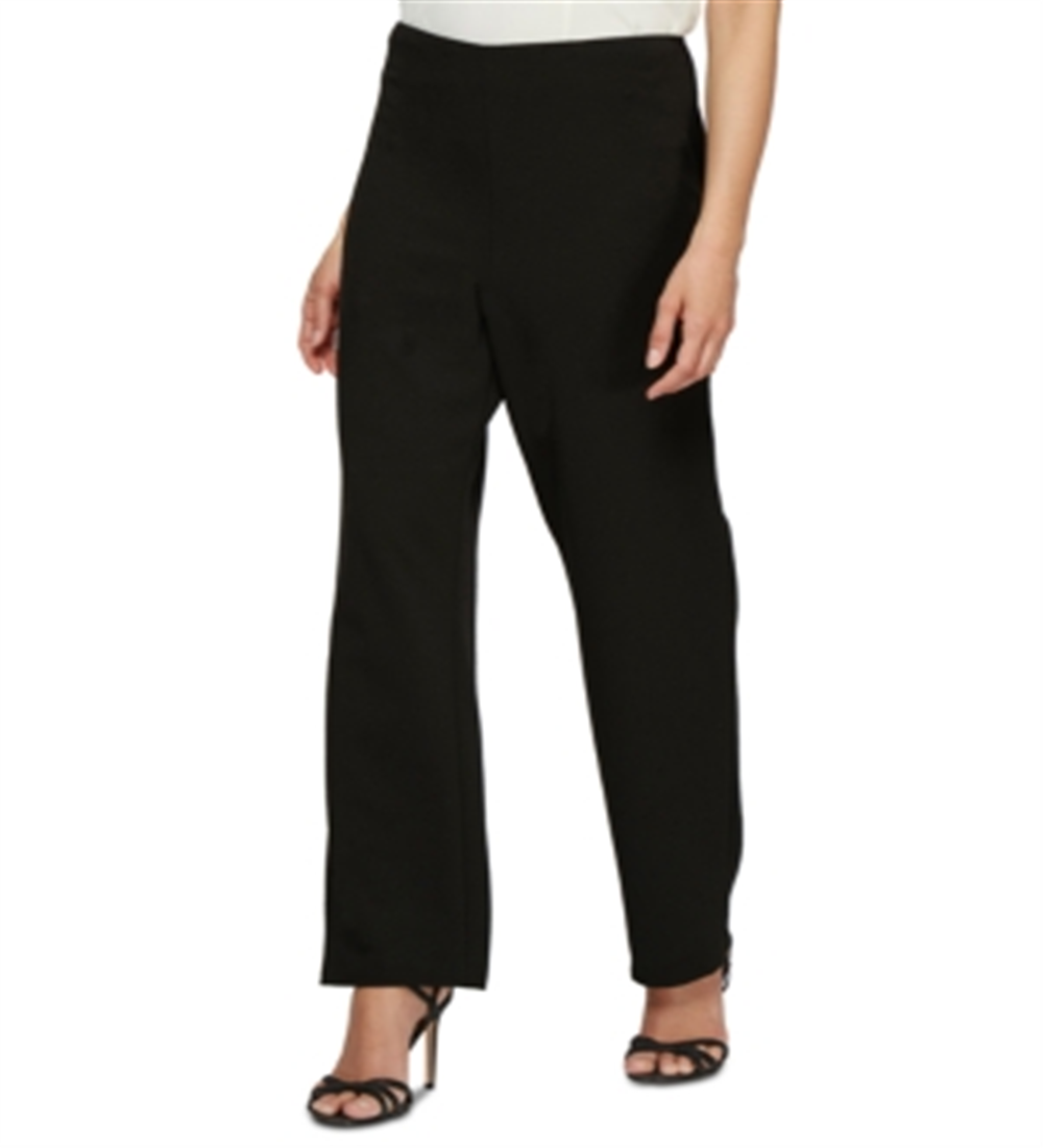 Alex Evenings Women's Wear To Work Straight Leg Pants Black Size Petite Small