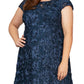 Alex Evenings Women's Sequin Lace Cocktail Dress Blue Size 22W