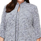 Alex Evenings Women's Printed Mandarin Jacket & Top Set Purple Size 3X