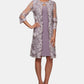 Alex Evenings Women's Layered Look Embroidered Jacket Dress Pink Size 6 Petite