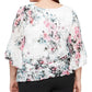 Alex Evenings Women's Floral Print Blouse White Size 1X