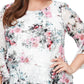 Alex Evenings Women's Floral Print Blouse White Size 1X