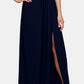 Alex Evenings Women's Cowl Neck Beaded Waist Gown Blue Size 12