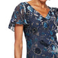 Alex Evenings Women's Floral Velvet Burnout Dress Blue Size 10