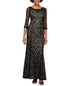alex-evenings-womens-scoop-neck-3-4-sleeve-illusion-embellished-zipper-back-embroidered-mesh-dress-black-size-8-petite