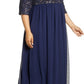 Alex Evenings Women's Embellished Keyhole Gown Blue Size 24W