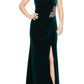 Alex Evenings Women's Off the Shoulder Velvet Gown Green Size 12