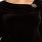 Alex Evenings Women's Embellished Velvet Long Sleeve Jewel Neck Evening Top Black Size 1X