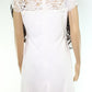 Ralph Lauren Women's Lace Yoke Crepe Dress White Size 16 Petite