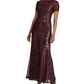Ralph Lauren Women's Sequined Evening Gown Brown Size 16