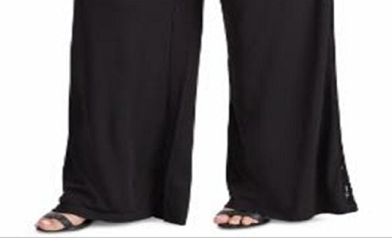 Ralph Lauren Women's Sequined Tuxedo Stripe Pant Black Size 3X