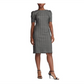 Ralph Lauren Women's Check Pouf Above The Knee Sheath Dress Gray Size 8